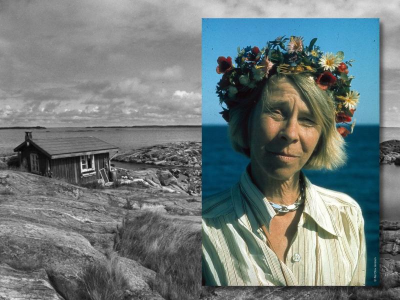 © Per Olov Jansson. På billederne: Tove Jansson og Tove Janssons sommerhus på øen Klovharun